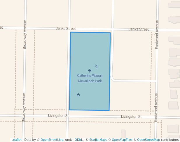 walking in Catherine Waugh McCulloch Park map in Evanston