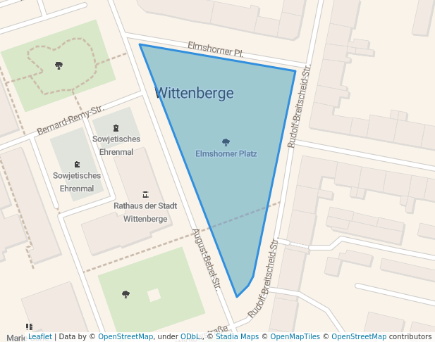 walking in Elmshorner Platz map in Wittenberge