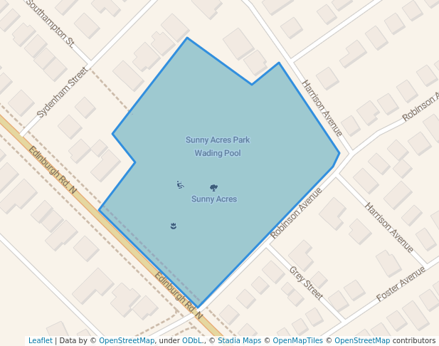 walking in Sunny Acres map in Guelph
