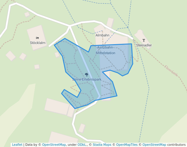 walking in Sinne-Erlebnispark map in Leogang