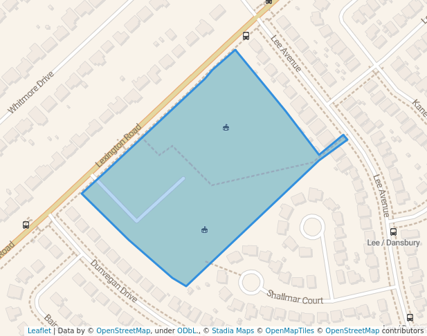 walking in Lexington Park map in Waterloo
