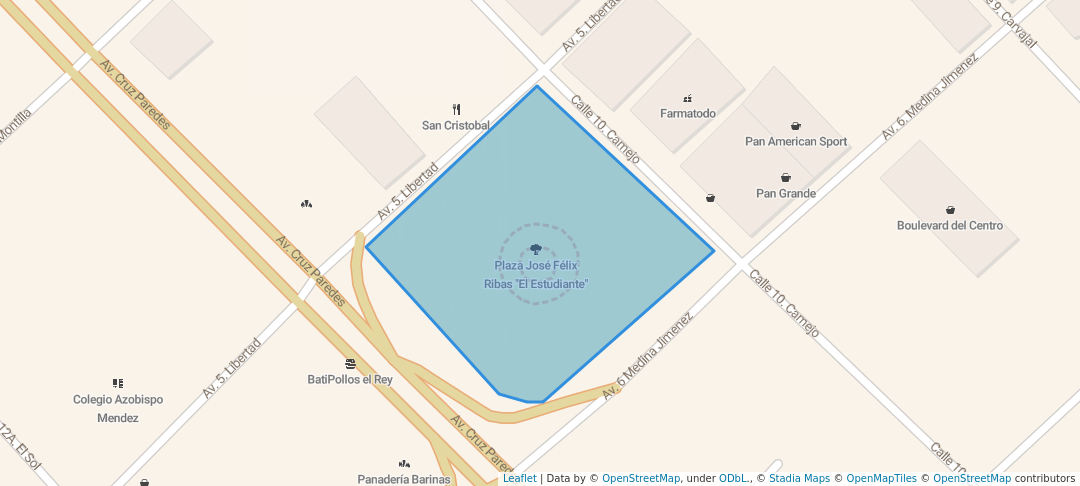 walking in Plaza José Félix Ribas "El Estudiante" map in Barinas