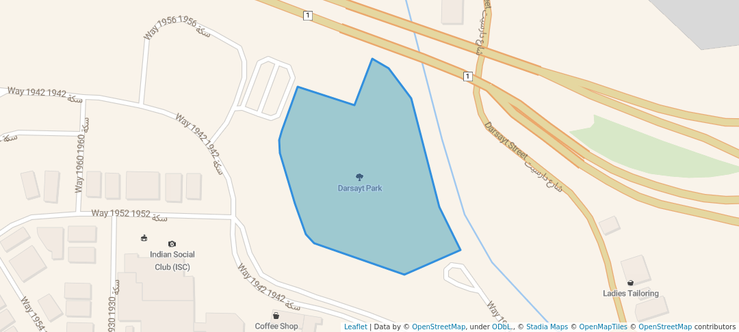 walking in Darsayt Park map in Muscat