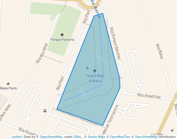 walking in Parque Rego da Balsa map in Carballo