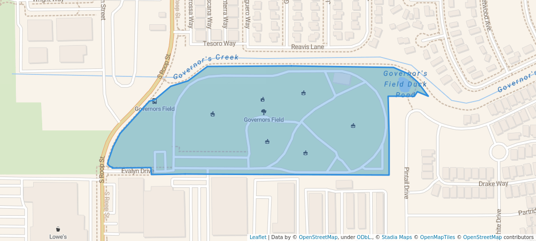 walking in Governors Field map in Carson City