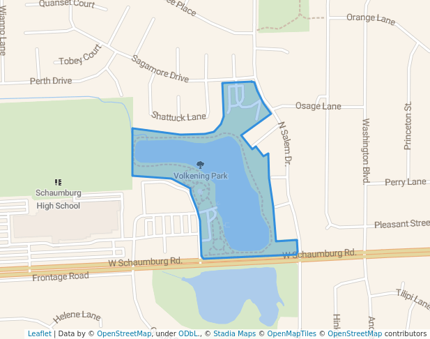 walking in Volkening Park map in Schaumburg