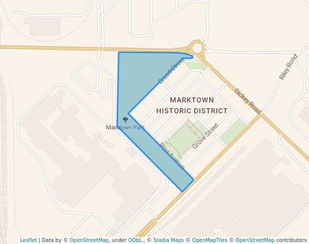 walking in Marktown Park map in East Chicago