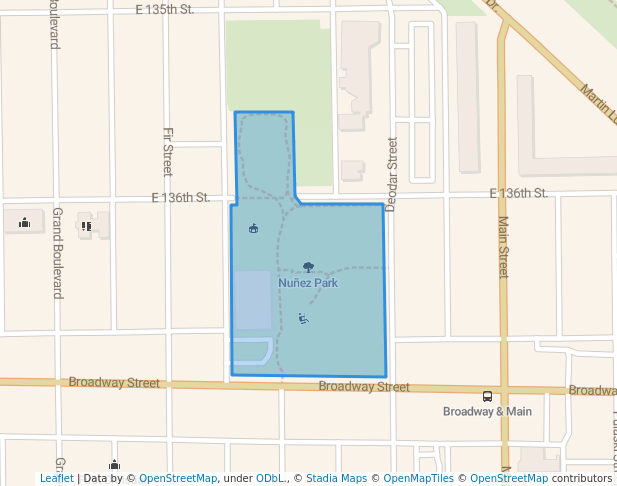 walking in Nuñez Park map in East Chicago