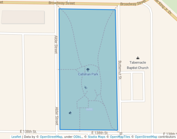 walking in Callahan Park map in East Chicago