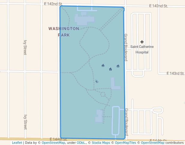 walking in Washington Park map in East Chicago