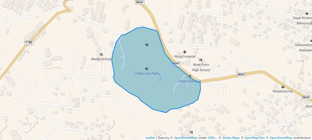 walking in Tribhuwan Park map in Chandragiri