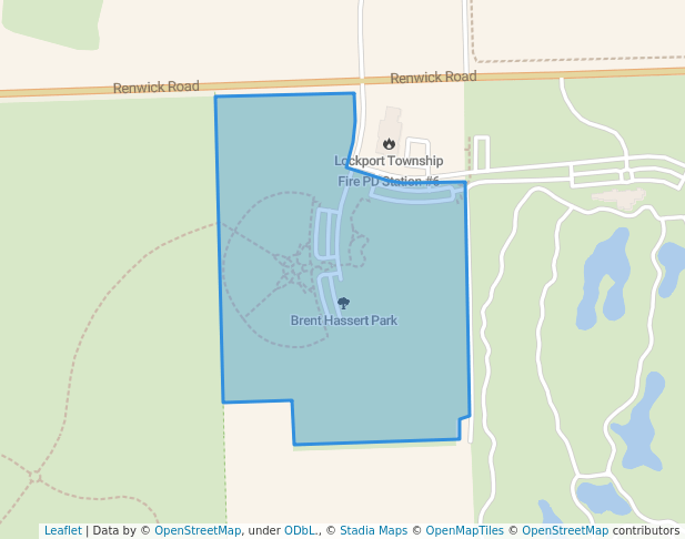 walking in Brent Hassert Park map in Crest Hill