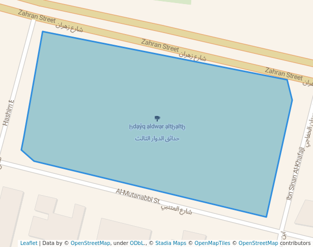 walking in حدائق الدوار الثالث map in Amman