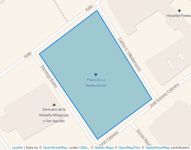 walking in Plaza De La Restauración map in Montevideo