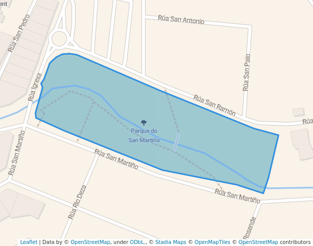 walking in Parque do San Martiño map in Carballo