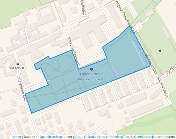 walking in Parco Giuseppe "Peppino" Impastato map in Brescia