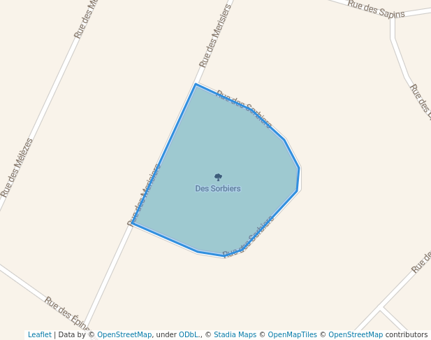 walking in Des Sorbiers map in Mercier