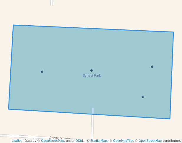 walking in Sunset Park map in Whitesboro