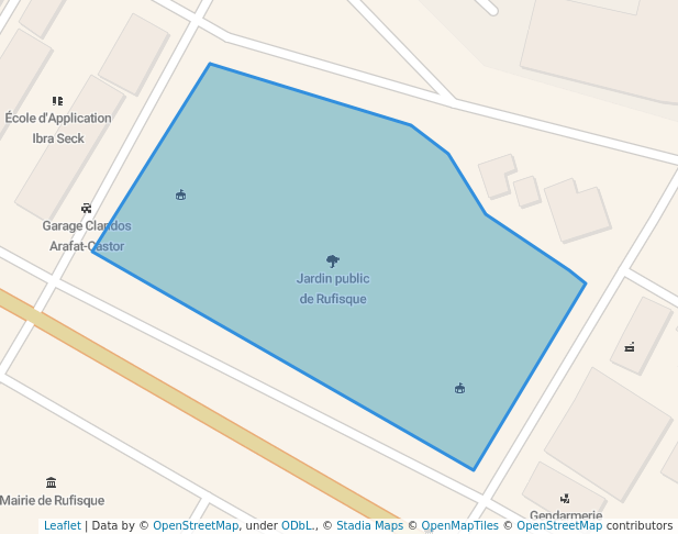 Jardin public de Rufisque in Dakar | Map and Routes