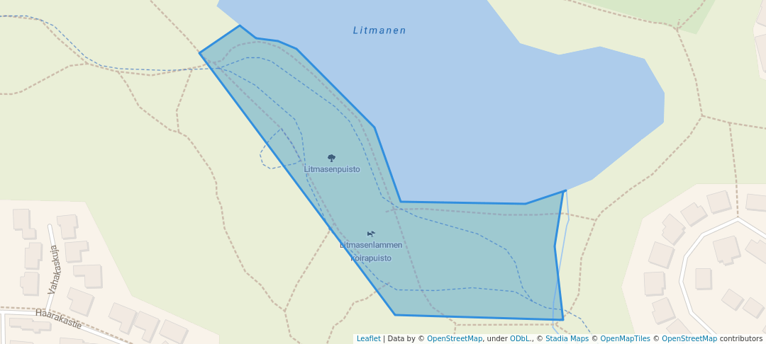 walking in Litmasenpuisto map in Kuopio