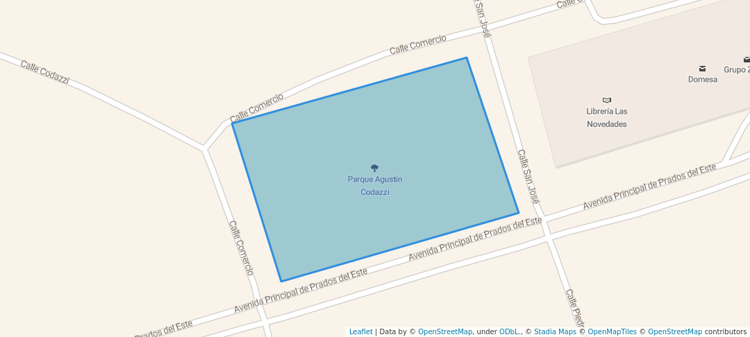 walking in Parque Codázzi map in Caracas