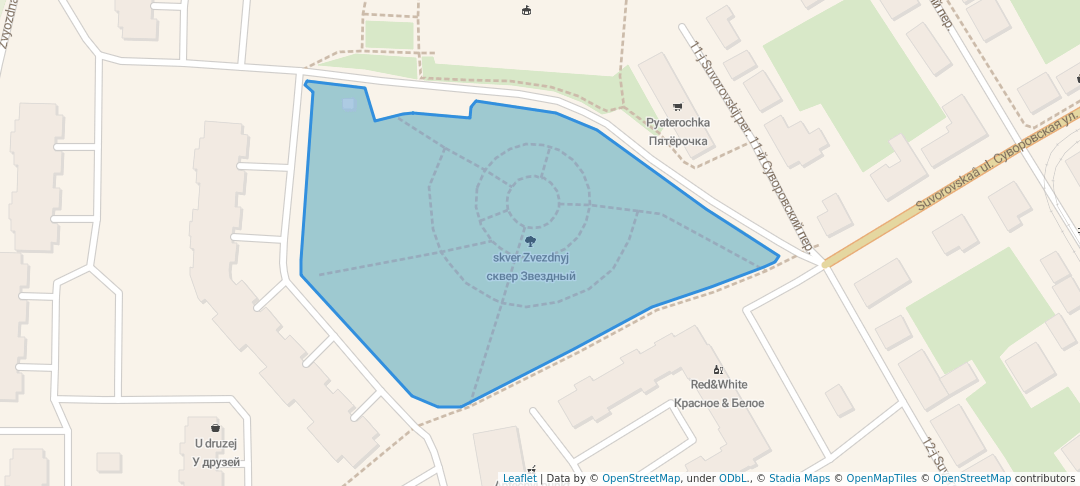 walking in сквер Звездный map in Kursk