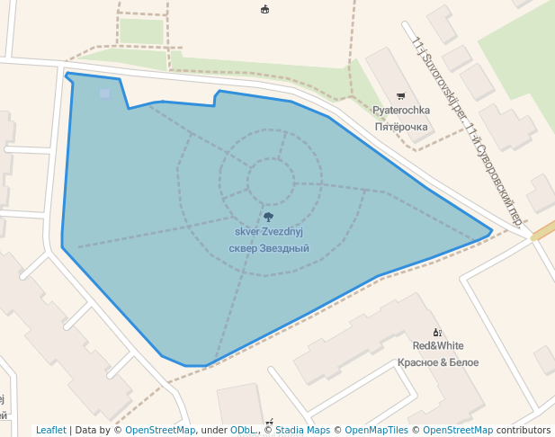 walking in сквер Звездный map in Kursk