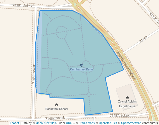 walking in Cumhuriyet Parkı map in Adana