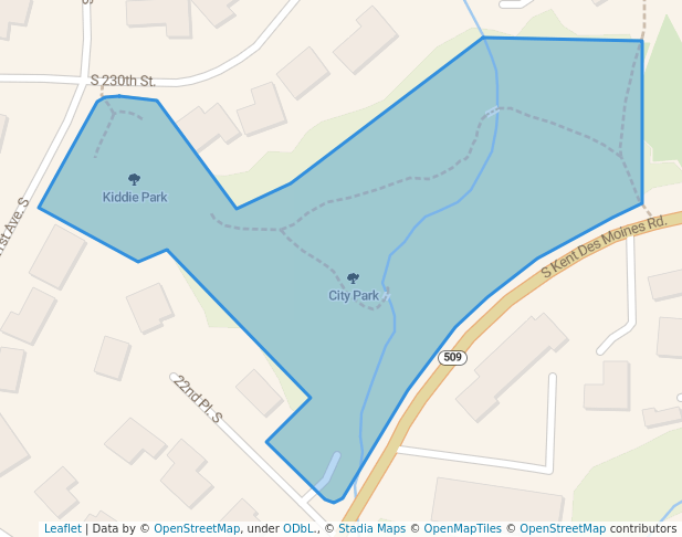 walking in City Park map in Des Moines