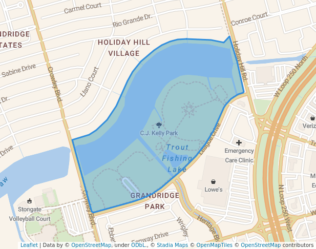 walking in C.J. Kelly Park map in Midland