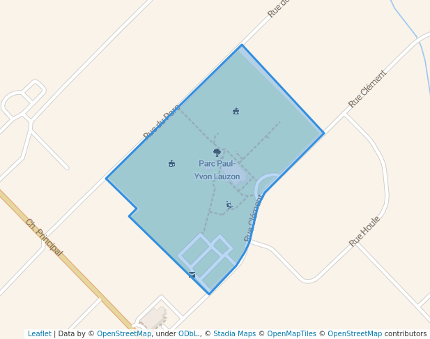 walking in Parc Paul-Yvon Lauzon map in Saint-Joseph-du-Lac