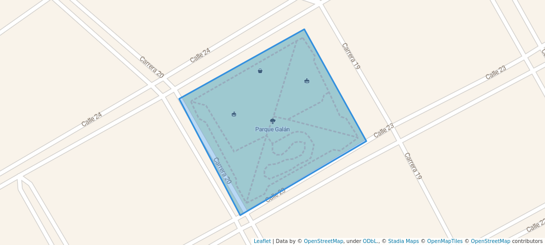 walking in Parque Galán map in Saravena