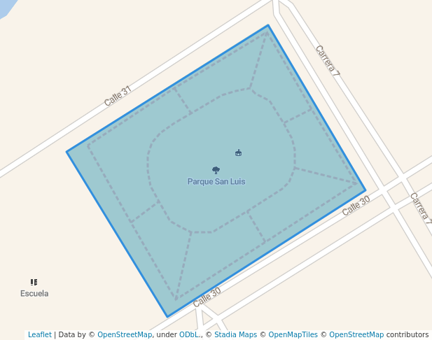 walking in Parque San Luis map in Saravena