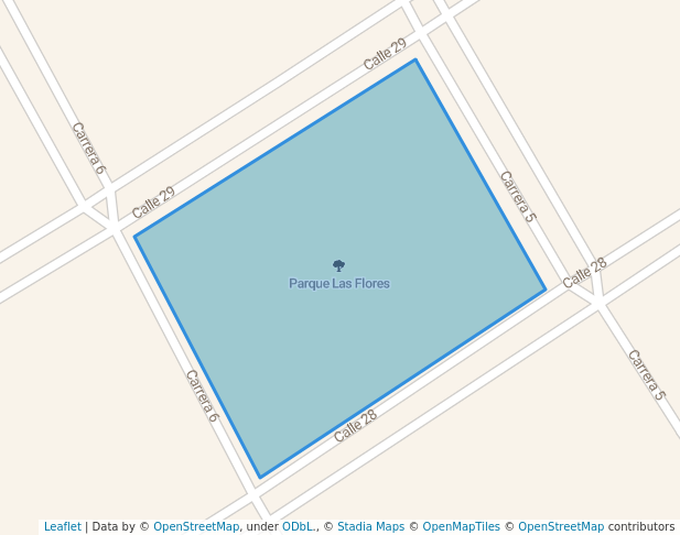 walking in Parque Las Flores map in Saravena