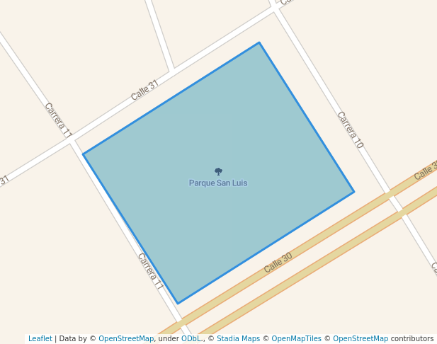 walking in Parque San Luis map in Saravena