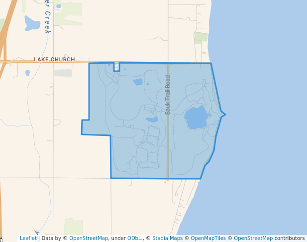 walking in Harrington Beach State Park map in Belgium