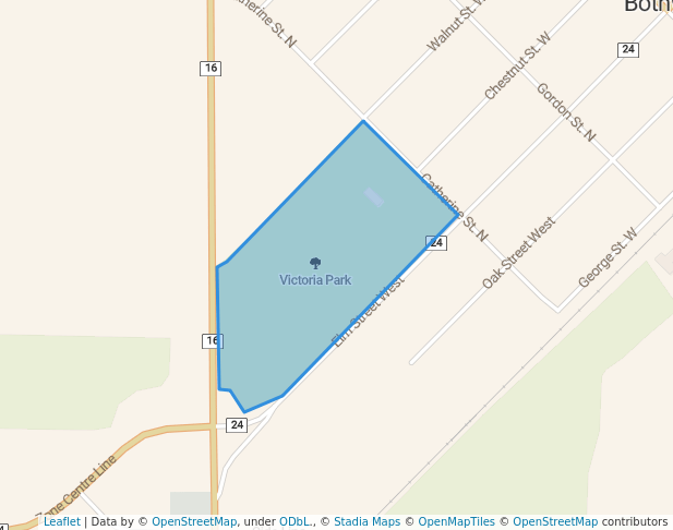 walking in Victoria Park map in Bothwell