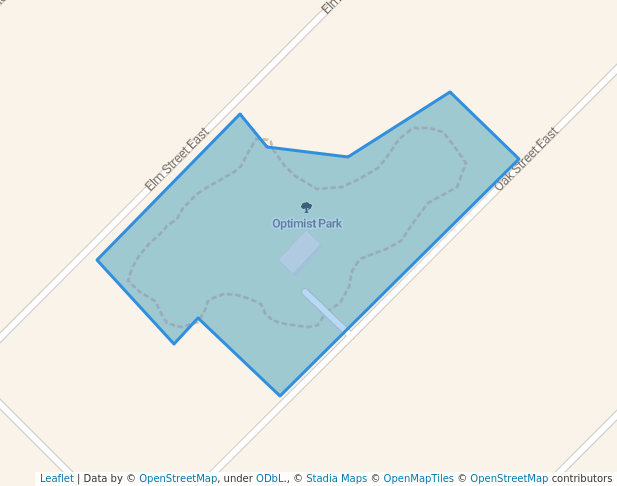 walking in Optimist Park map in Bothwell
