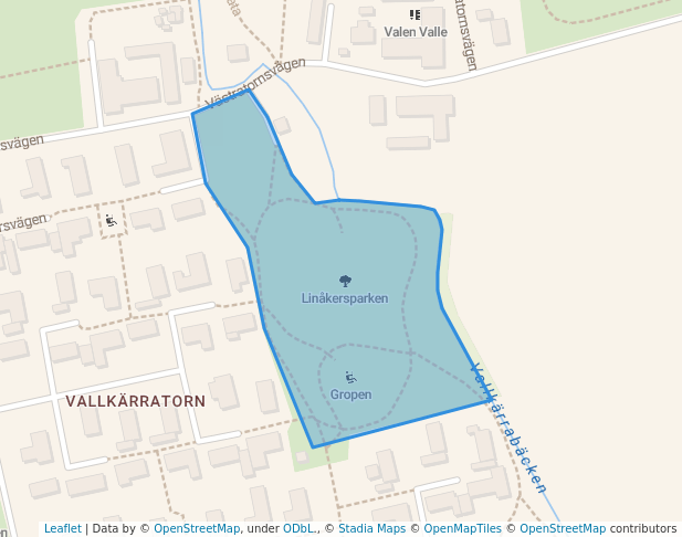 walking in Linåkersparken map in Lund