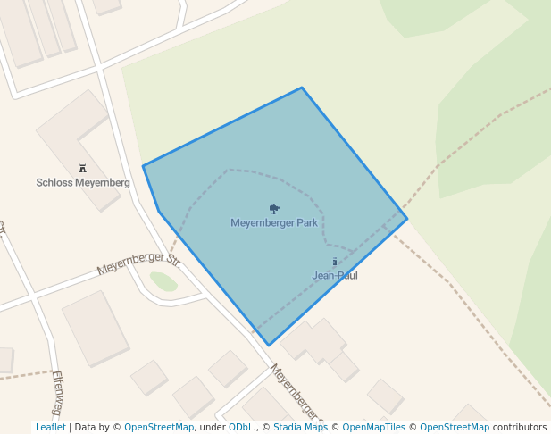 walking in Meyernberger Park map in Bayreuth