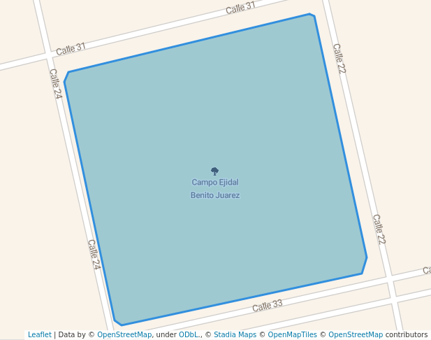 walking in Campo Ejidal Benito Juarez map in Progreso