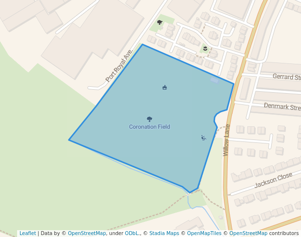 walking in Coronation Field map in Lancaster