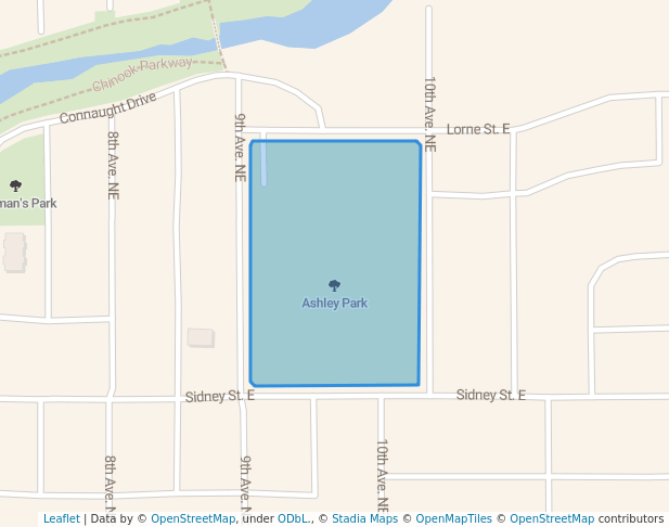 walking in Ashley Park map in Swift Current