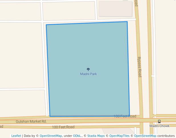 walking in Madni Park map in Multan