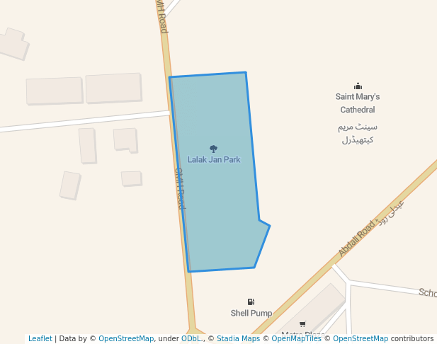 walking in Lalak Jan Park map in Multan