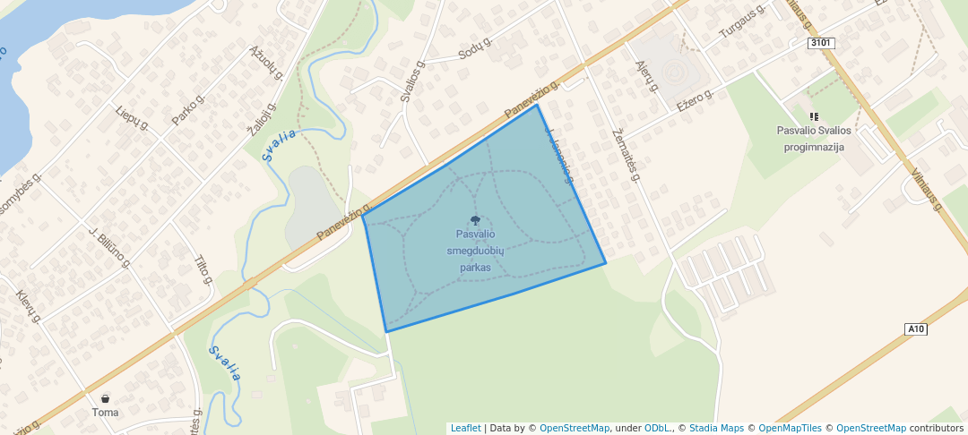 walking in Pasvalio smegduobių parkas map in Pasvalys