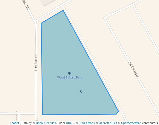 walking in Wood Buffalo Park map in Swift Current