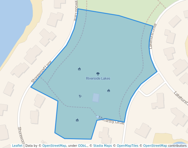 walking in Riverside Lakes map in Waterloo