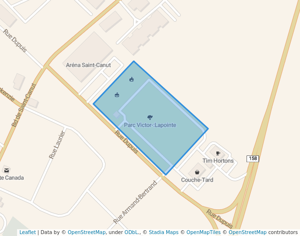 walking in Parc Victor-:Lapointe map in Mirabel