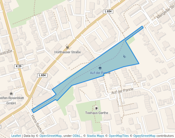 walking in Auf der Panne map in Bochum